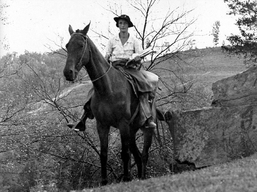 A pack horse librarian returning over the mountain for a new supply of books.